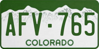 CO license plate AFV765