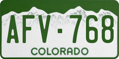 CO license plate AFV768