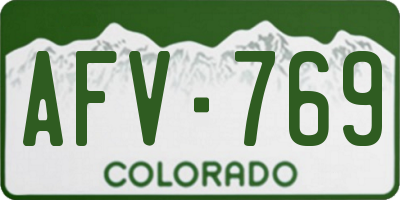 CO license plate AFV769