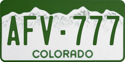 CO license plate AFV777