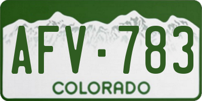CO license plate AFV783
