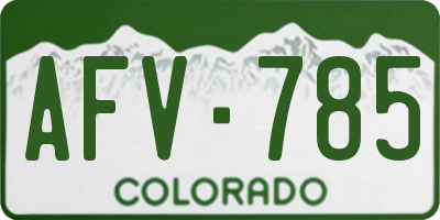 CO license plate AFV785