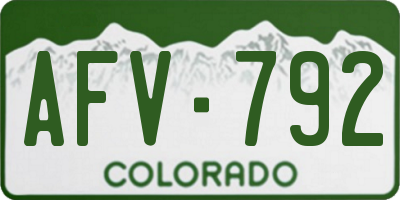 CO license plate AFV792