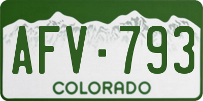 CO license plate AFV793