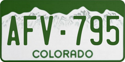 CO license plate AFV795