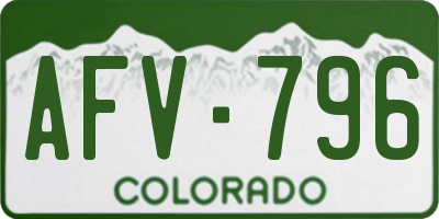 CO license plate AFV796