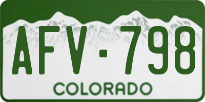 CO license plate AFV798