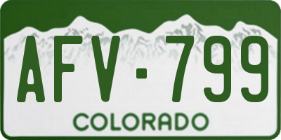 CO license plate AFV799