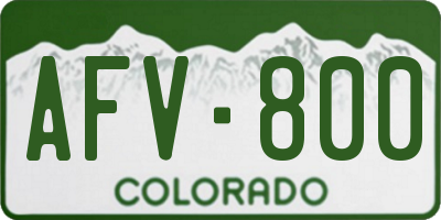 CO license plate AFV800