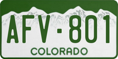 CO license plate AFV801