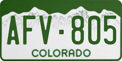 CO license plate AFV805