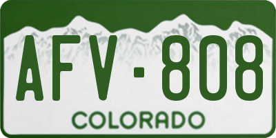CO license plate AFV808
