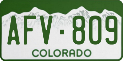 CO license plate AFV809