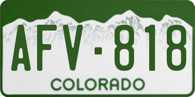 CO license plate AFV818