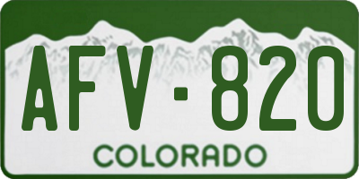 CO license plate AFV820