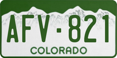 CO license plate AFV821