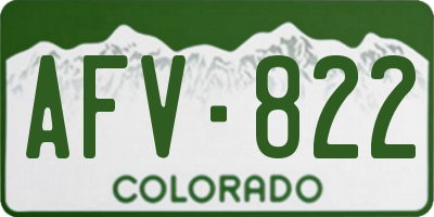 CO license plate AFV822