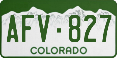 CO license plate AFV827
