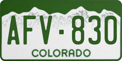 CO license plate AFV830
