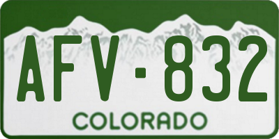 CO license plate AFV832