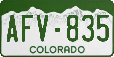 CO license plate AFV835