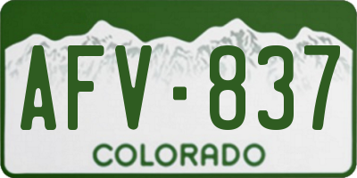 CO license plate AFV837