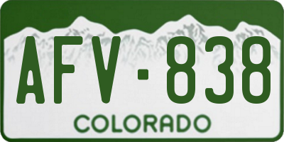CO license plate AFV838