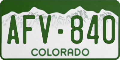 CO license plate AFV840