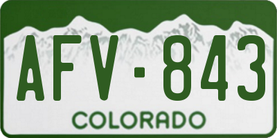 CO license plate AFV843