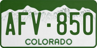 CO license plate AFV850