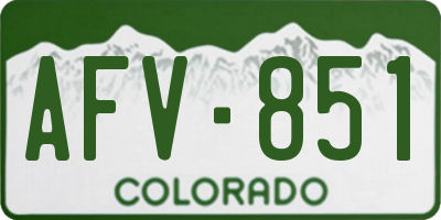 CO license plate AFV851