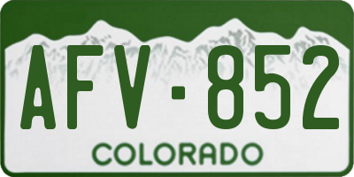 CO license plate AFV852