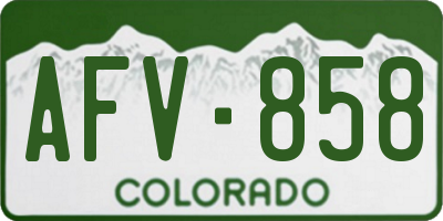CO license plate AFV858