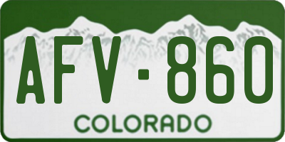 CO license plate AFV860