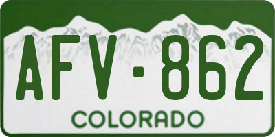 CO license plate AFV862