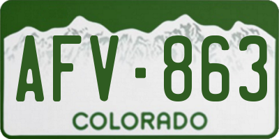 CO license plate AFV863