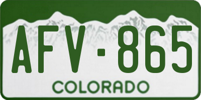 CO license plate AFV865