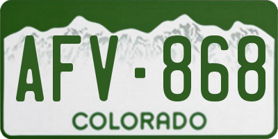 CO license plate AFV868