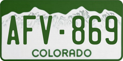 CO license plate AFV869
