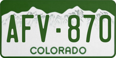 CO license plate AFV870