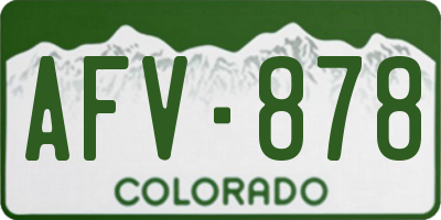 CO license plate AFV878