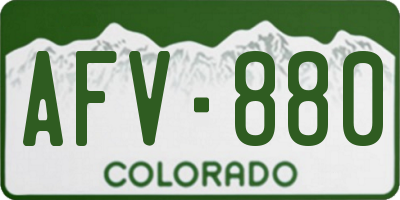 CO license plate AFV880