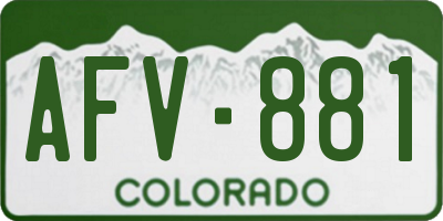 CO license plate AFV881