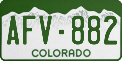 CO license plate AFV882