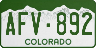CO license plate AFV892