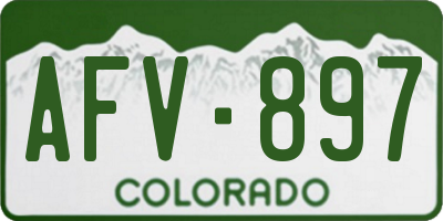CO license plate AFV897