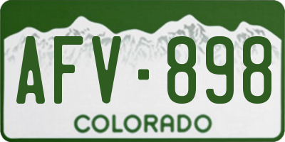 CO license plate AFV898