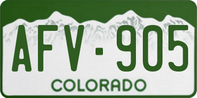 CO license plate AFV905