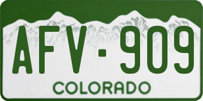 CO license plate AFV909