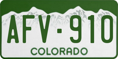CO license plate AFV910